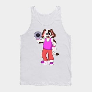 Dog at Bodybuilding with Dumbbell Tank Top